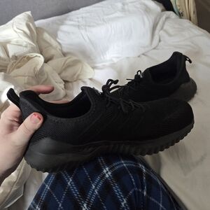 Black Steel Toe Sneakers